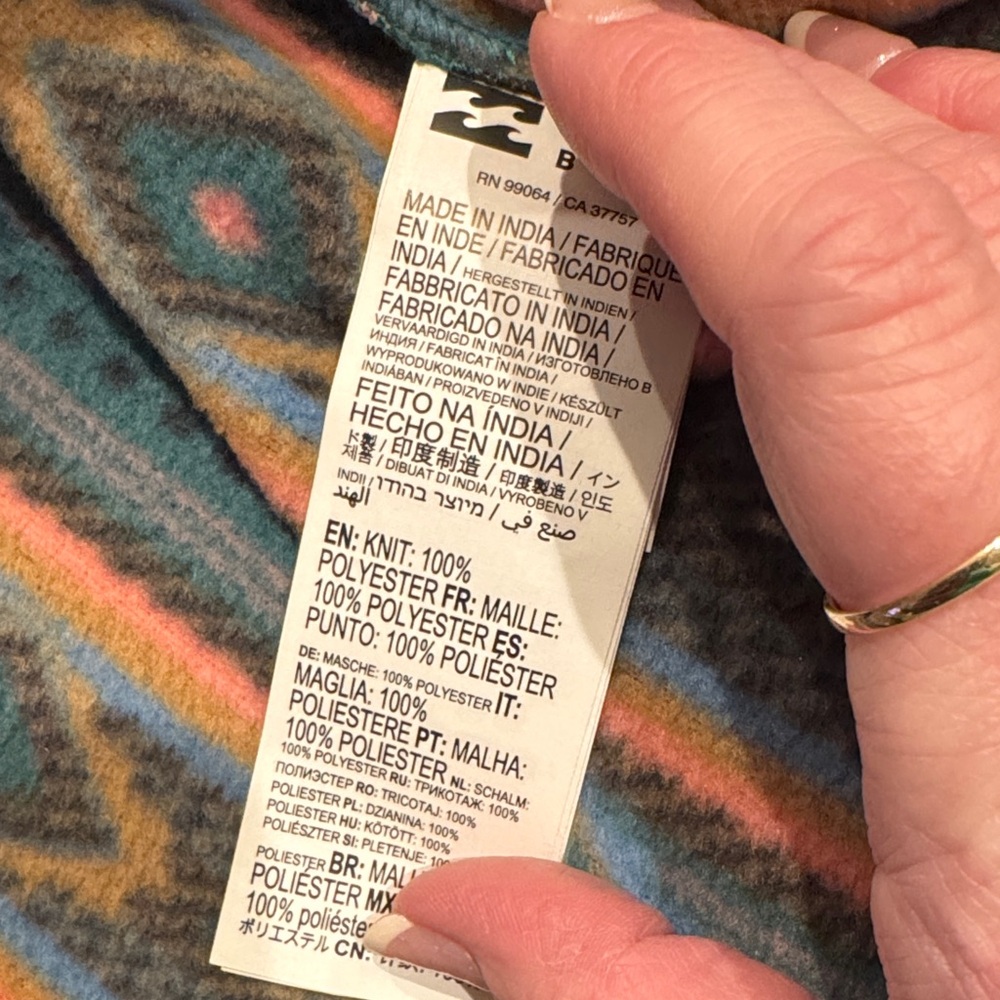 Billabong Multicolor Patterned Button Down Shirt … - image 3